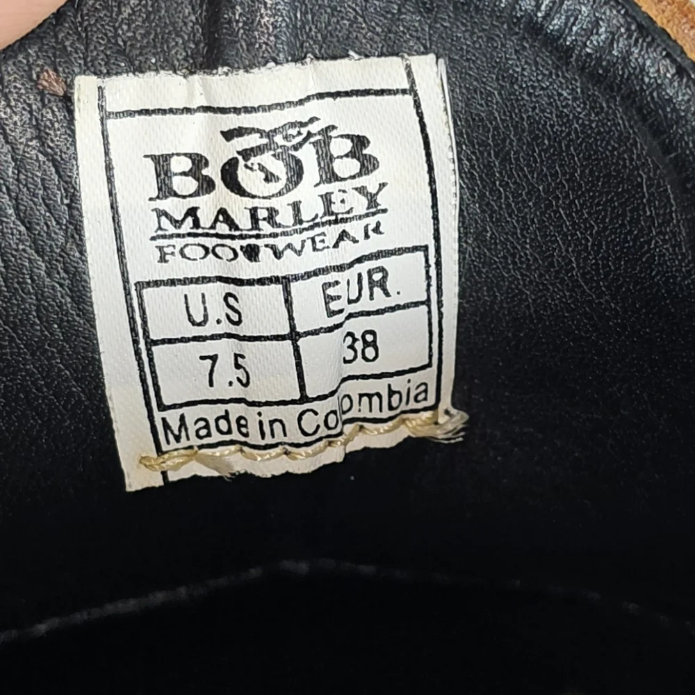Vintage Bob Marley Brand Low Top Leather Shoe Size 7.5 - Picture 14 of 16